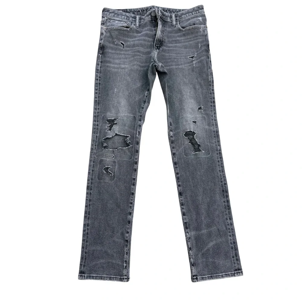 American Eagle Airflex 360 Slim Distressed Jeans 32x32 Washed Black 03/21 5867